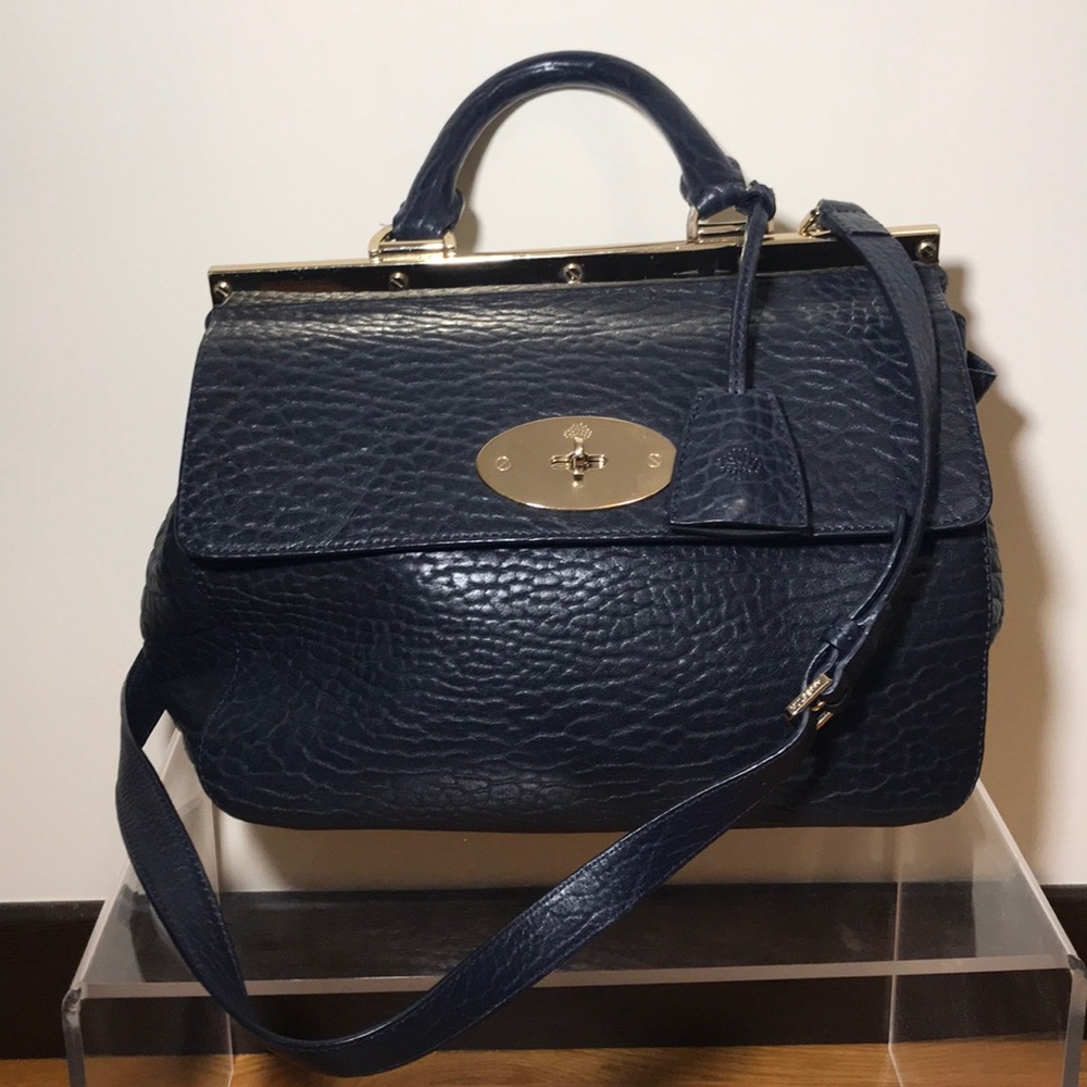 Mulberry small Suffolk shrunken calf midnight blue